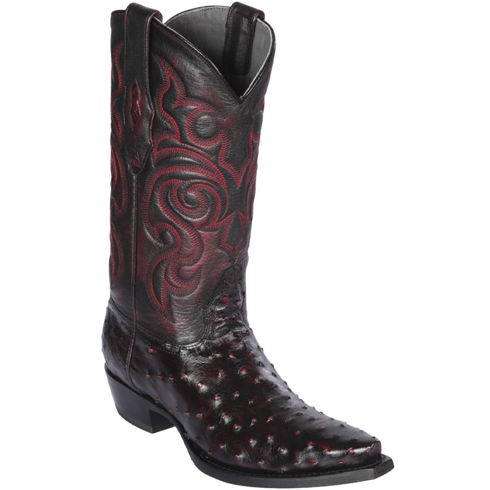  Ostrich Western Boots Black Cherry