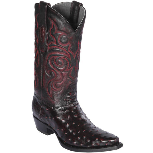  Ostrich Western Boots Black Cherry