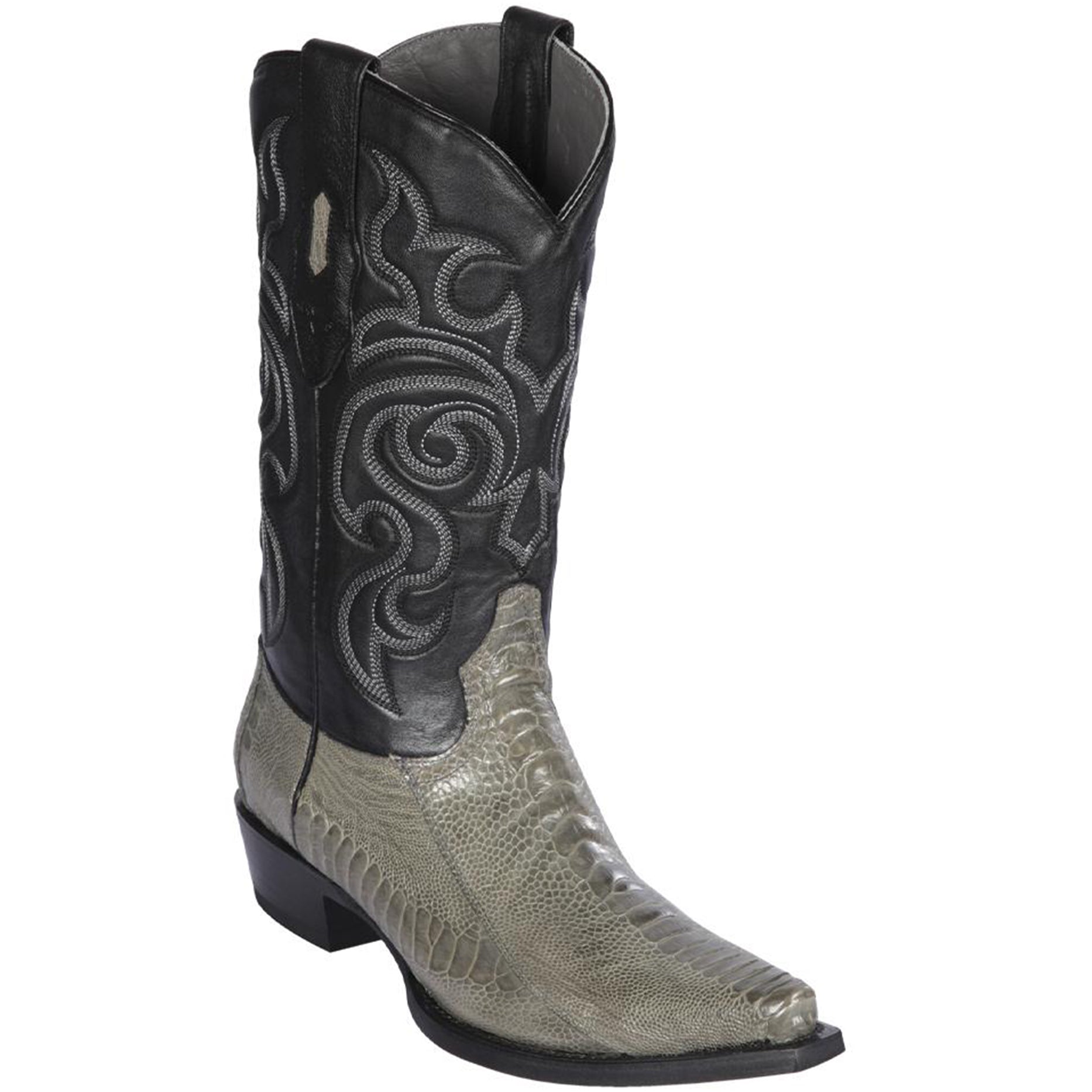  Grey Ostrich Leg Cowboy Boots