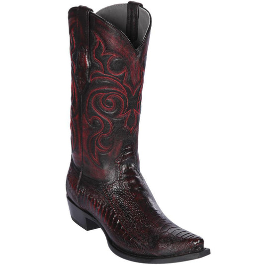  Black Cherry Ostrich Leg Cowboy Boots