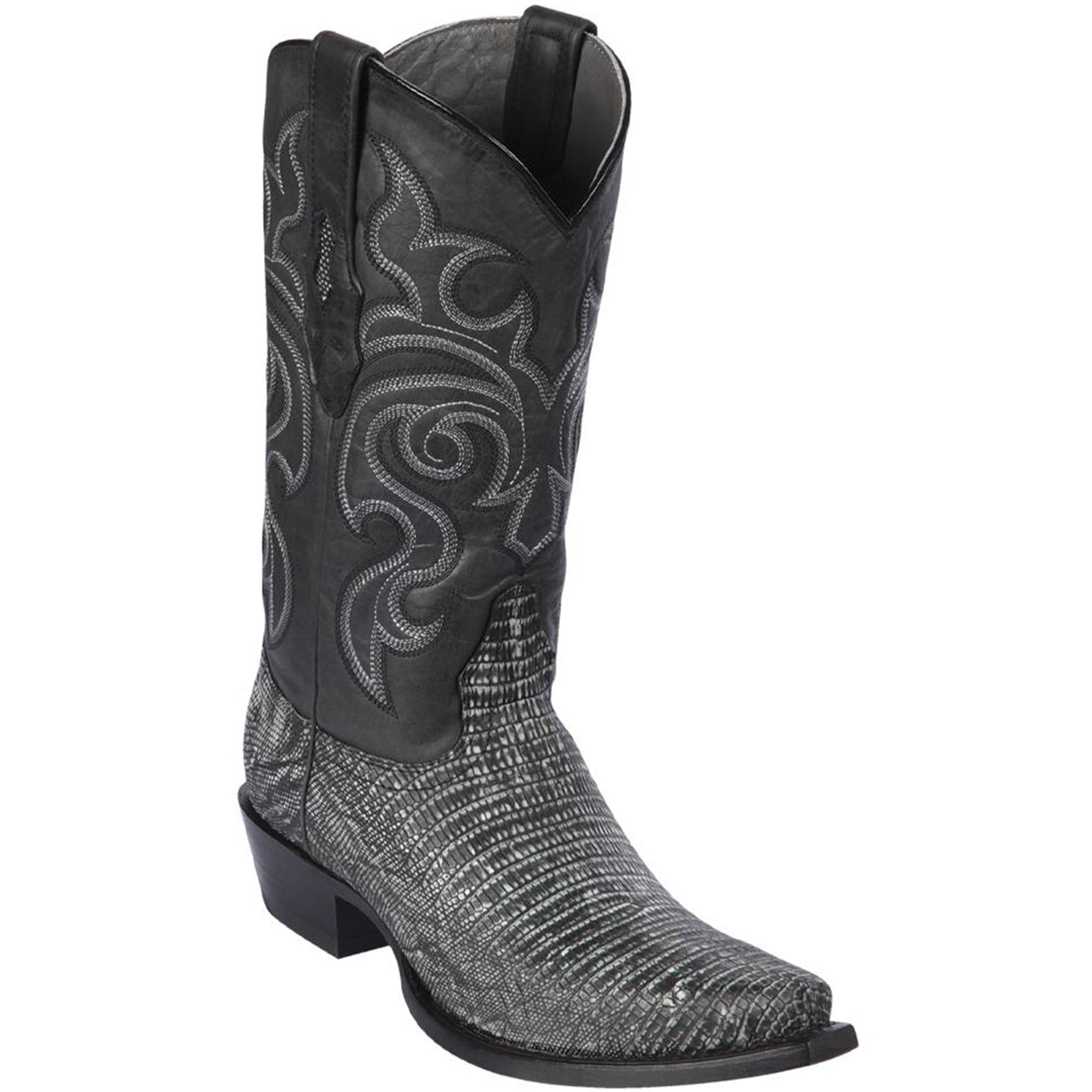  Sanded Black Lizard Skin Boots