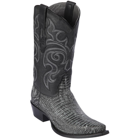  Sanded Black Lizard Skin Boots
