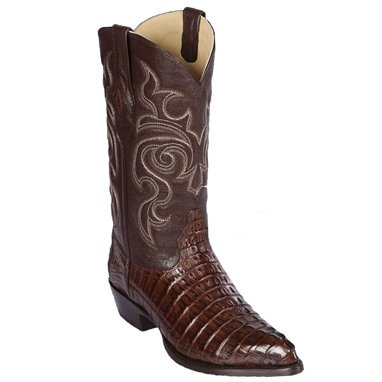  Brown Caiman Tail Cowboy Boots