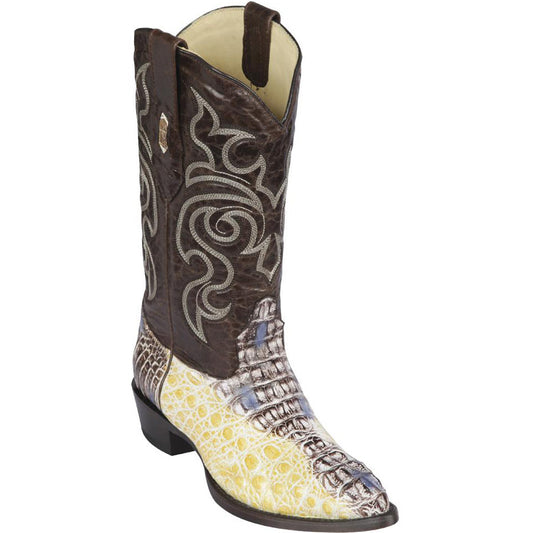  Natural Hornback Caiman Cowboy Boots J-Toe
