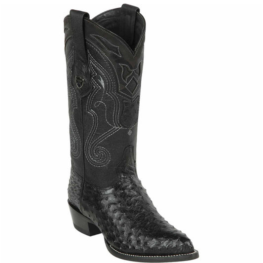  Men's Black Ostrich Boots