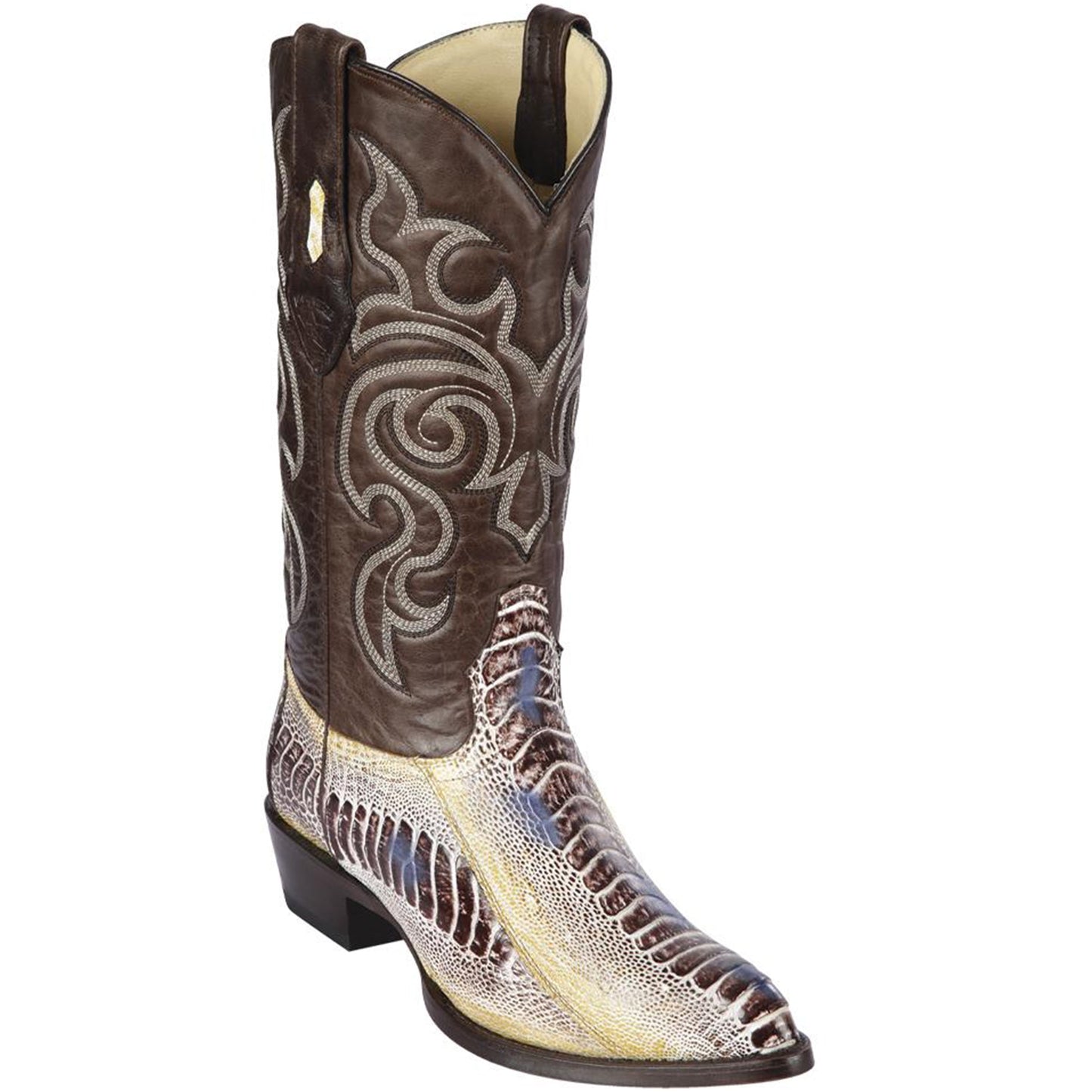  Natural Ostrich Leg Cowboy Boots