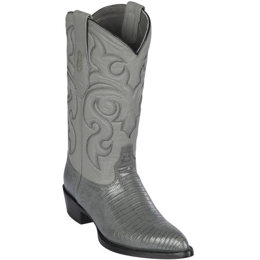  Grey Lizard Cowboy Boots J-Toe