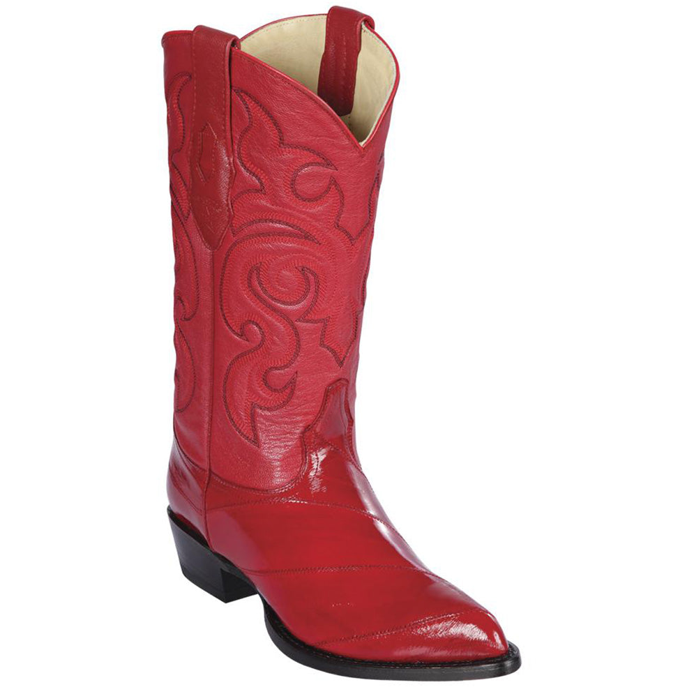  Mens Red Eel Cowboy Boots J-Toe