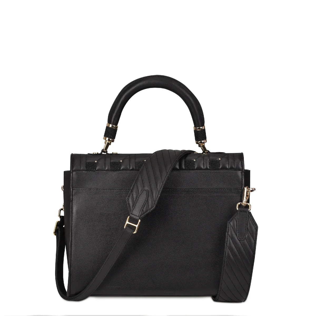  Black Quilted Purse Genuine Stingray & Leather