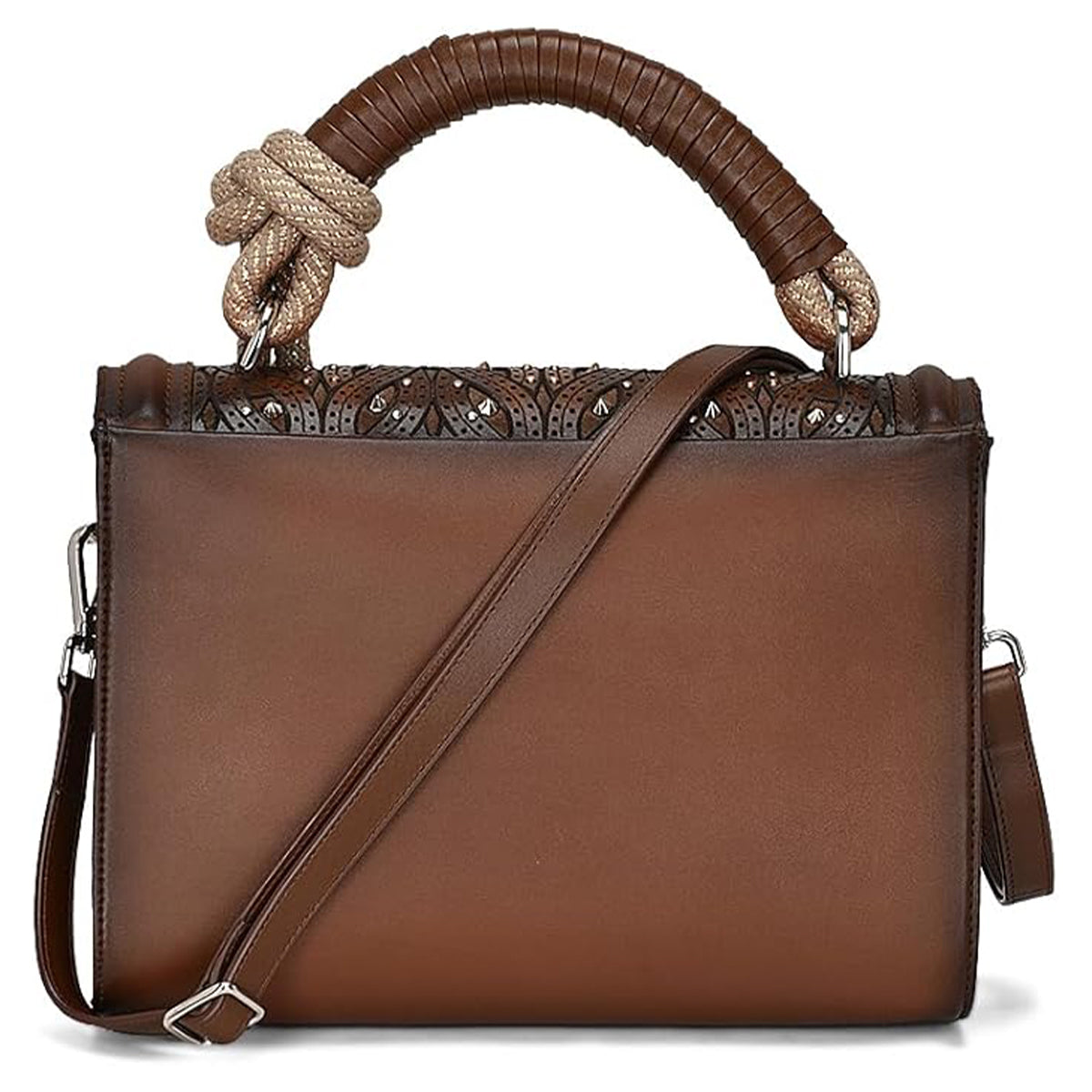 Brown Crystal Woven Bag