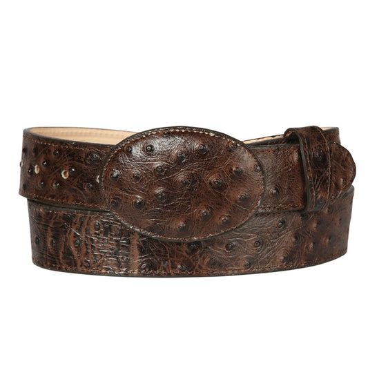  Brown Ostrich Print Belt