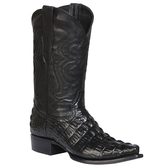  Black Alligator Print Cowboy Boots Snip Toe