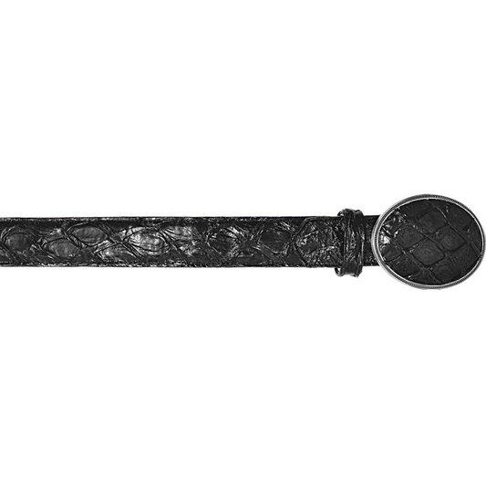  Glossy Black Pirarucu Belt