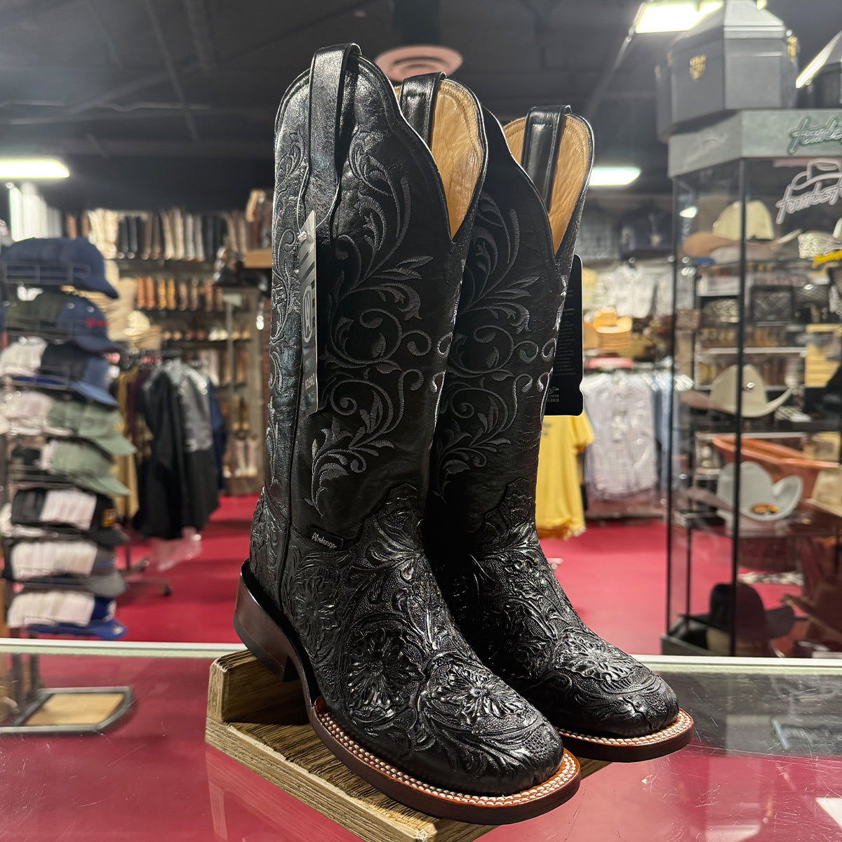  Black Tooled Cowgirl Boots