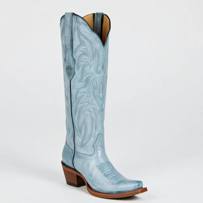  Vintage Blue Jean Knee High Boots