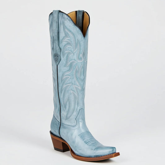  Vintage Blue Jean Knee High Boots
