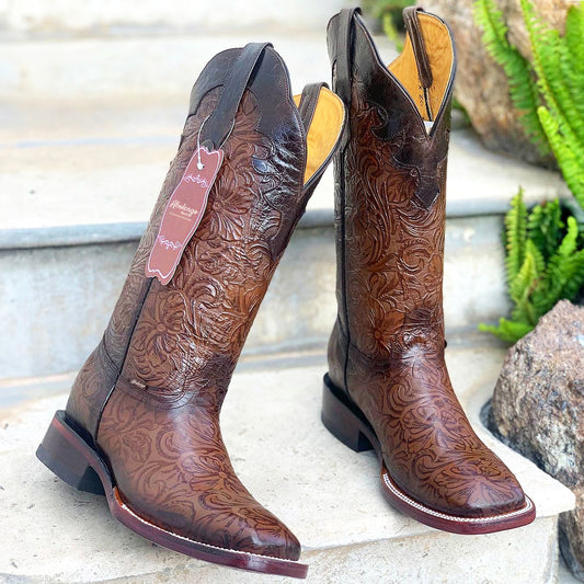  Women's Western Boots Hand-Tooled Print