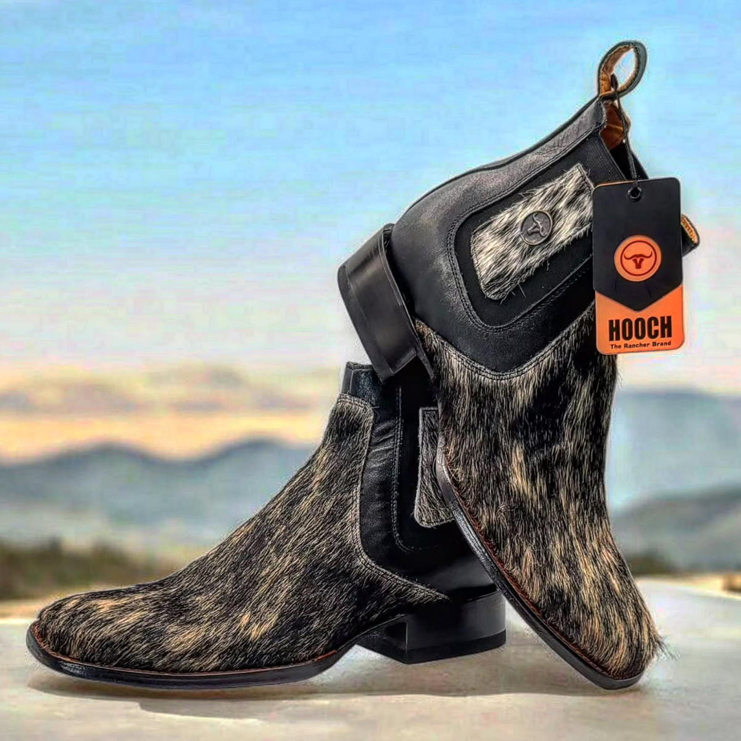  Cowhide Short Cowboy Boots