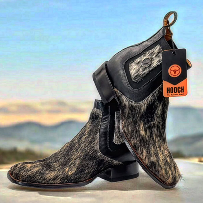  Cowhide Short Cowboy Boots