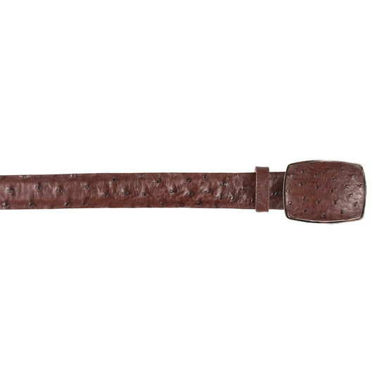  Brown Ostrich Cowboy Belt
