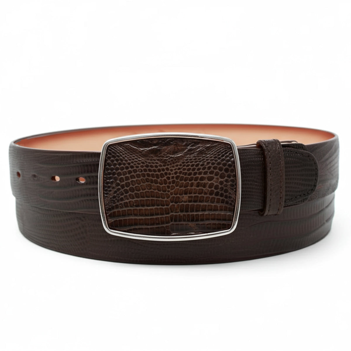  Burnished Brown Lizard Belt