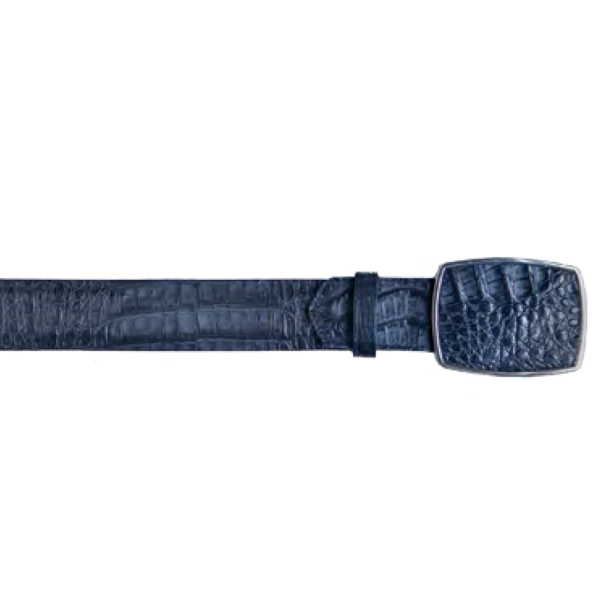  Navy Blue Caiman Hornback Belt