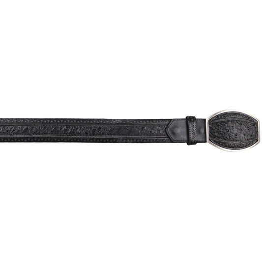  Casual Mens Black Ostrich Belt
