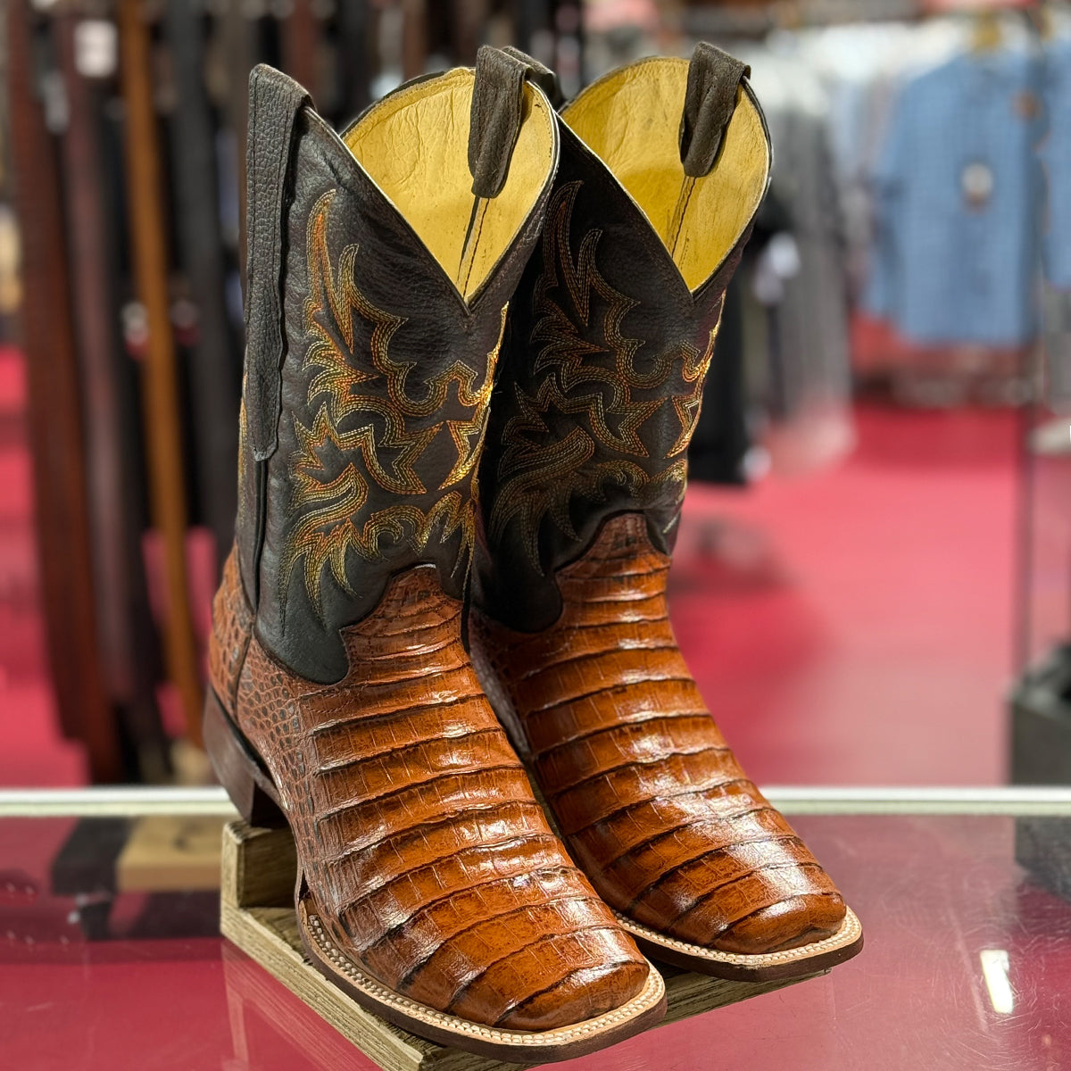  Cowboy Boots Caiman Belly Print