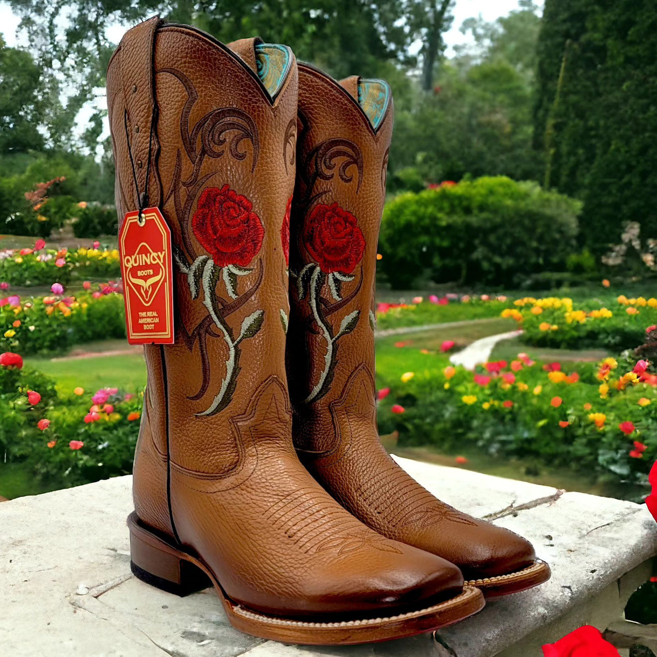  Cowgirl Boots With Red Roses