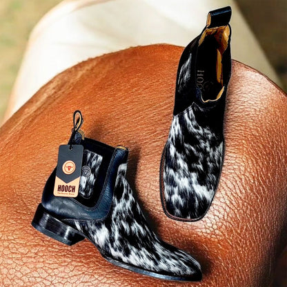  Cowhide Short Cowboy Boots