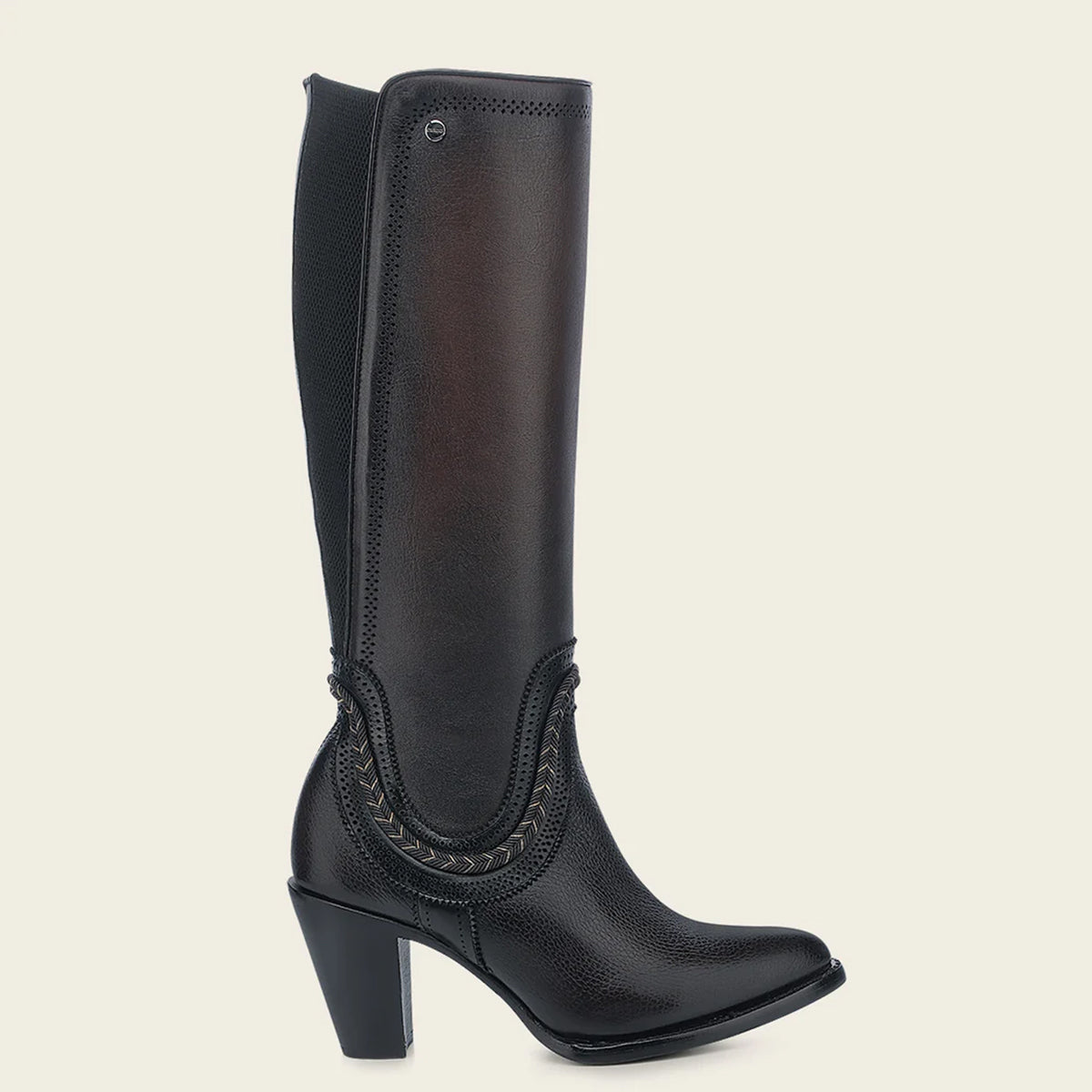  Chocolate Round Toe Tall Cowgirl Boots