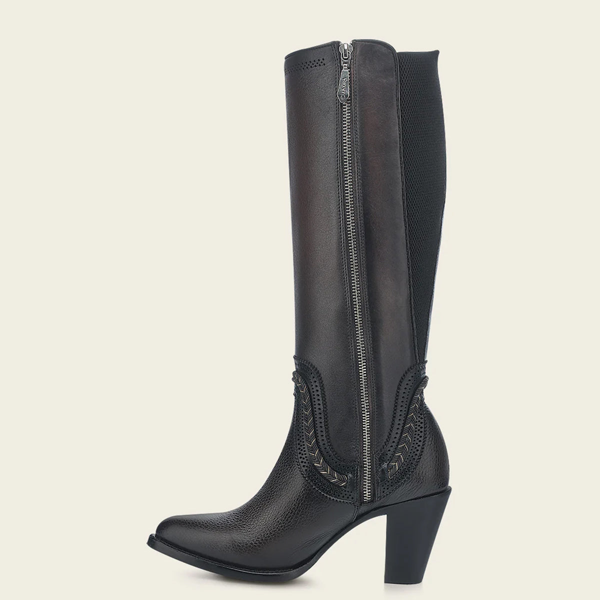  Chocolate Round Toe Tall Cowgirl Boots