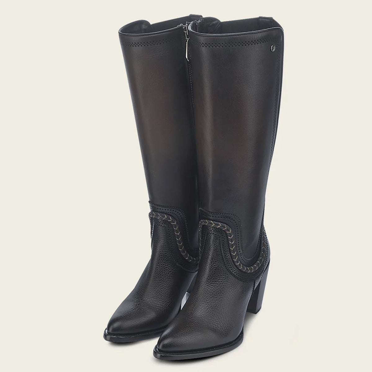  Chocolate Round Toe Tall Cowgirl Boots