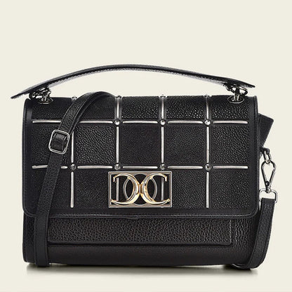  Handwoven Exotic Black Leather Bag