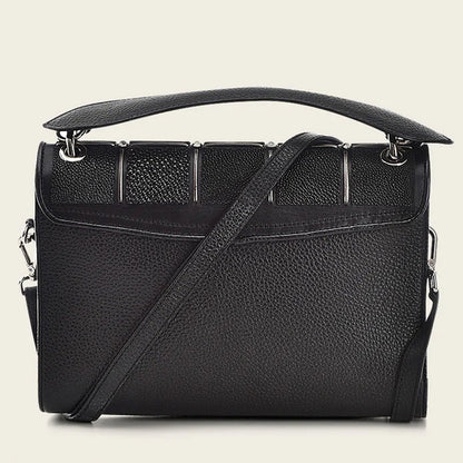  Handwoven Exotic Black Leather Bag