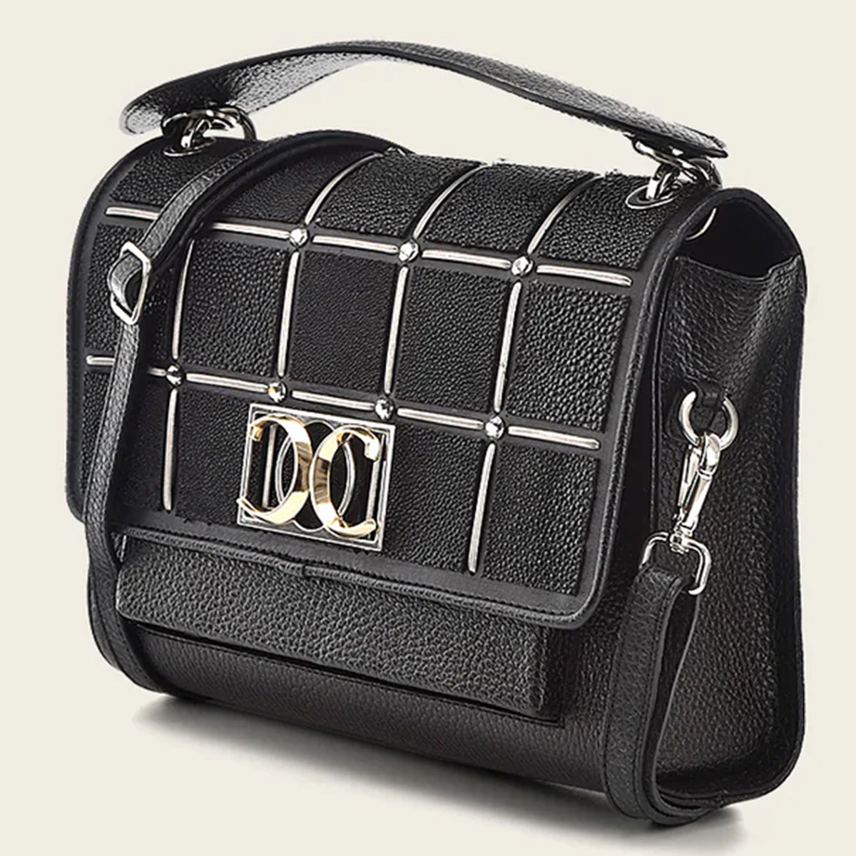  Handwoven Exotic Black Leather Bag