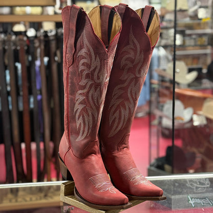  Desert Red Knee High Boots
