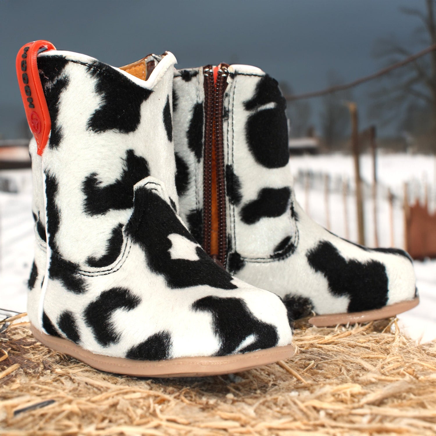  Hair-On Print Baby Boots