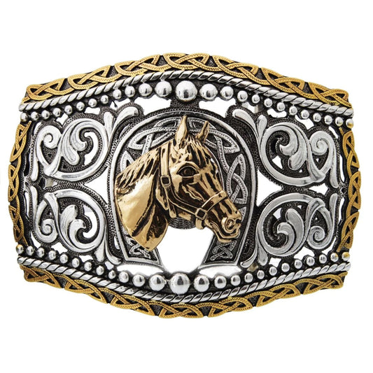 Handmade Horseshoe With Horse Belt Buckle