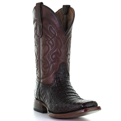 Corral Brown Caiman Square Toe Boot