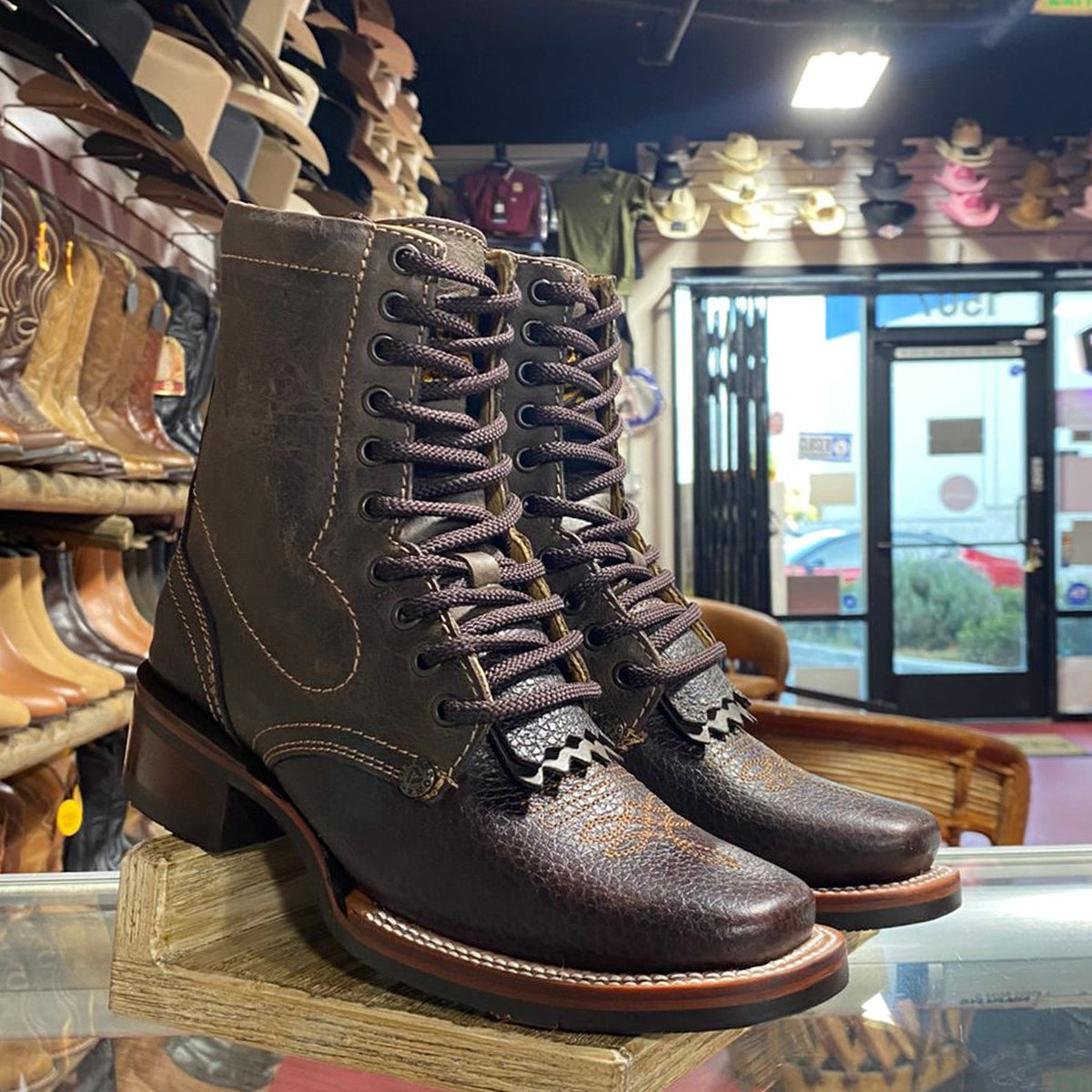  Lace Up Cowgirl Boots