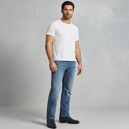  Navy Blue Crocodile Cowboy Boots