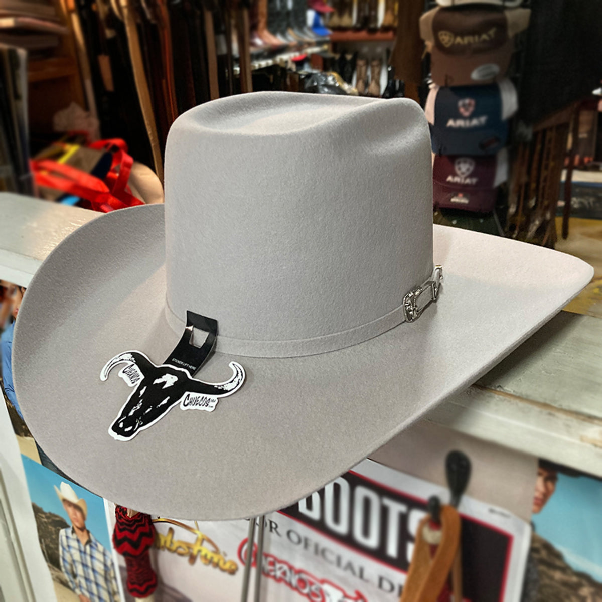  Mist Grey Brick Crown Cowboy Hat