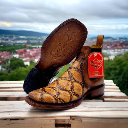  Pirarucu Print Short Cowboy Boots