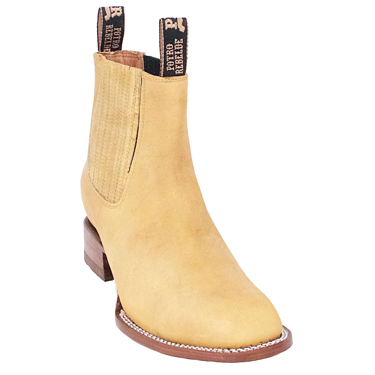  Honey Suede Charro Square Toe Boots