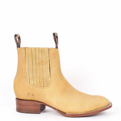  Honey Suede Charro Square Toe Boots