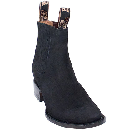  Black Ankle Square Toe Boot