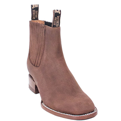  Topo Suede Charro Square Toe Boots