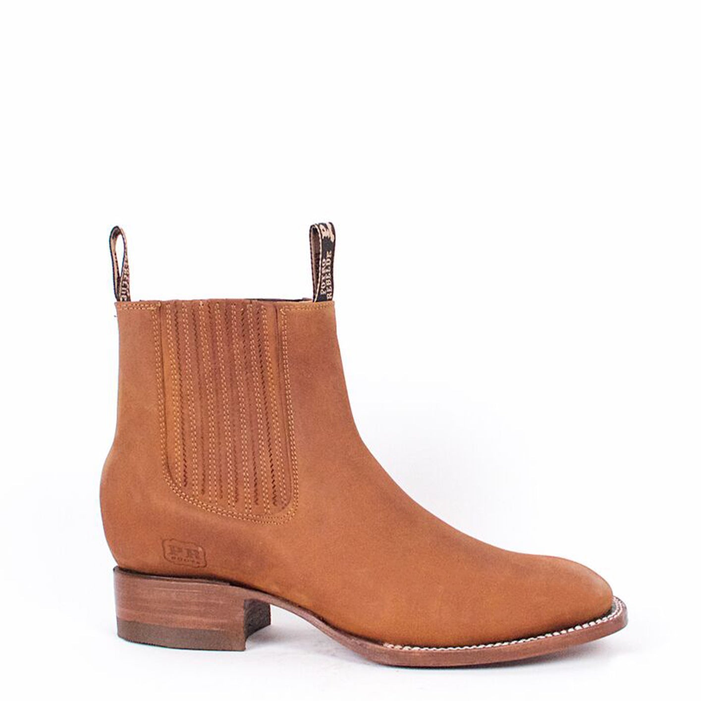  Papaya Suede Charro Square Toe Boots