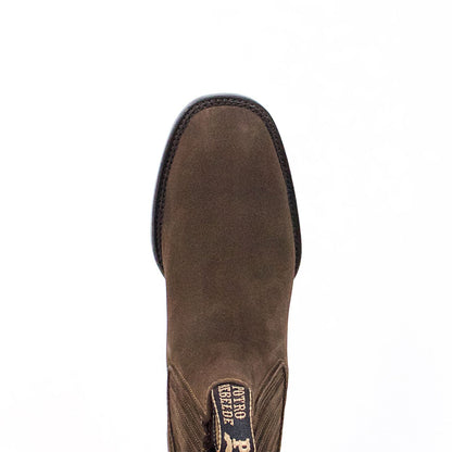  Mocha Suede Square Toe - Botin Charro